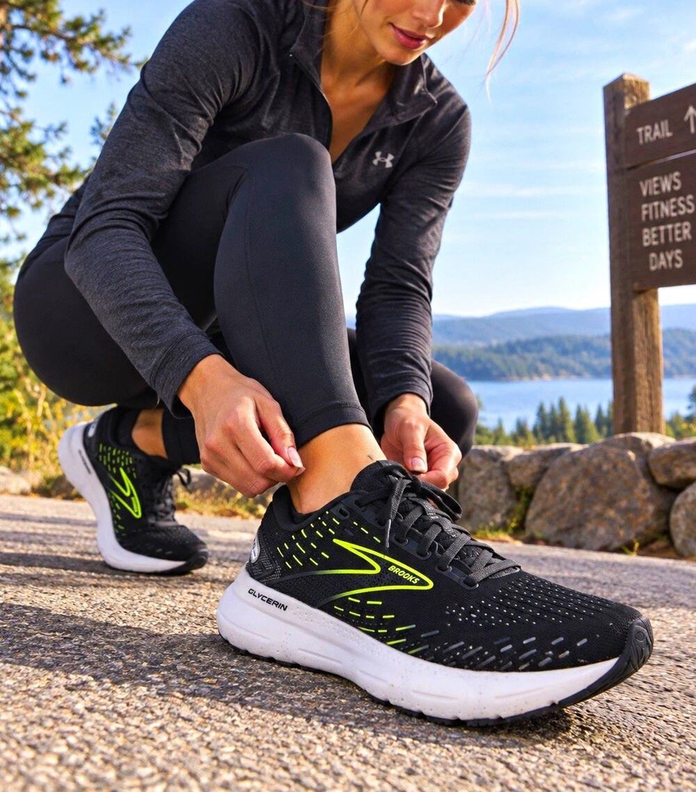 Brooks Glycerin 20 Women’s 9 B Running Shoes Ebony Nightlife 1203691B047 Black